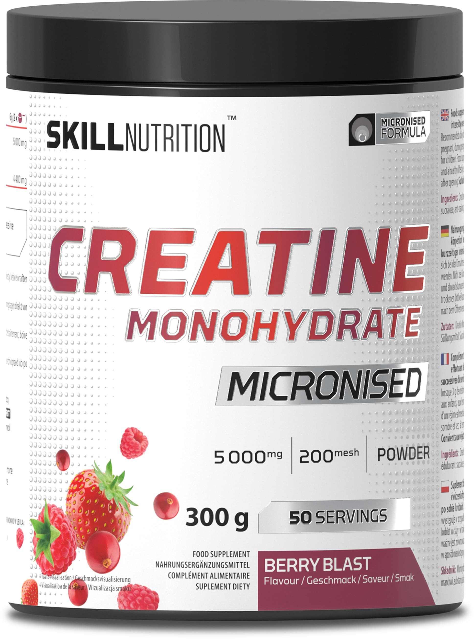Micronised Creatine Monohydrate Flavoured, Berry Blast - 300g