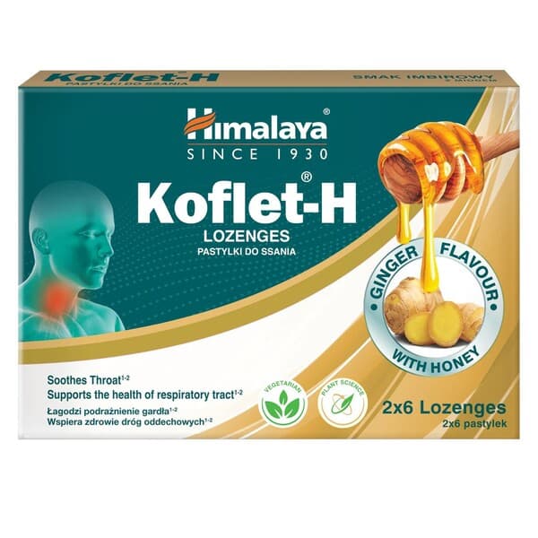 Koflet-H, Ginger - 12 lozenges